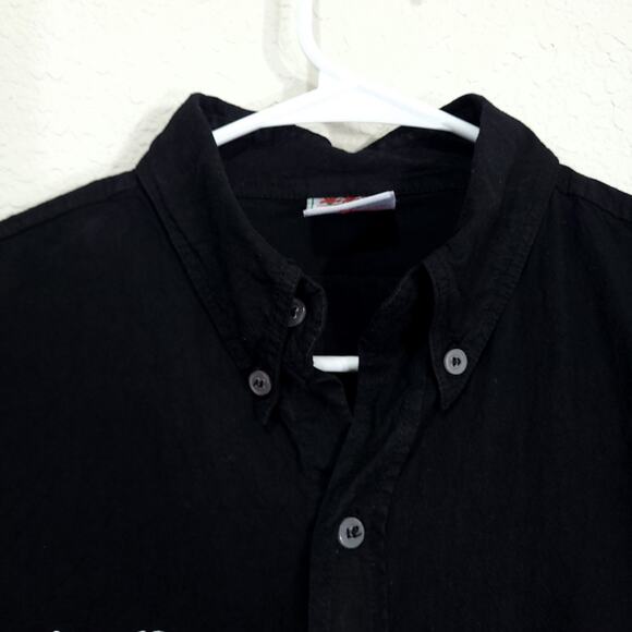 Senor Frogs Mens Shirt Size Medium Black Button Front Short Sleeves Cott… - Picture 10 of 14